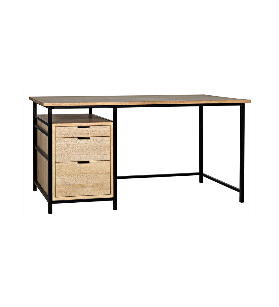 Allred Collaborative - Noir - Nabucco Desk - Bleached Walnut and Steel - Nabucco Desk - Bleached Walnut and Steel - GDES164BW