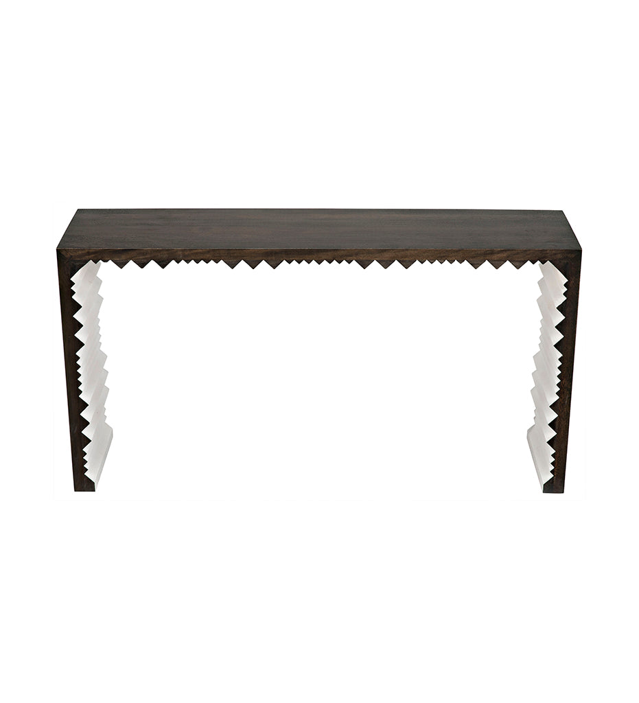 Allred Collaborative - Noir - Nelson Console - Ebony Walnut with White Detail - Nelson Console - Ebony Walnut with White Detail - GCON160EBWH