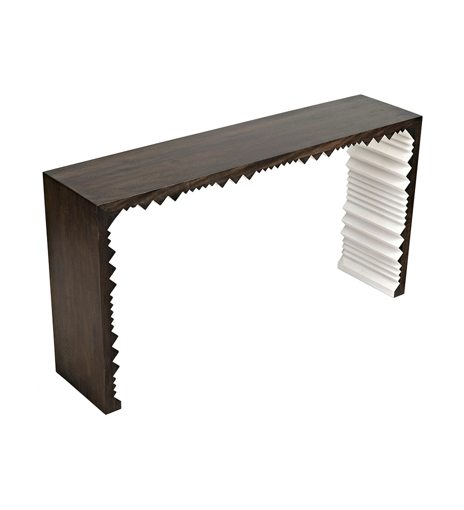 Allred Collaborative - Noir - Nelson Console - Ebony Walnut with White Detail - Nelson Console - Ebony Walnut with White Detail - GCON160EBWH