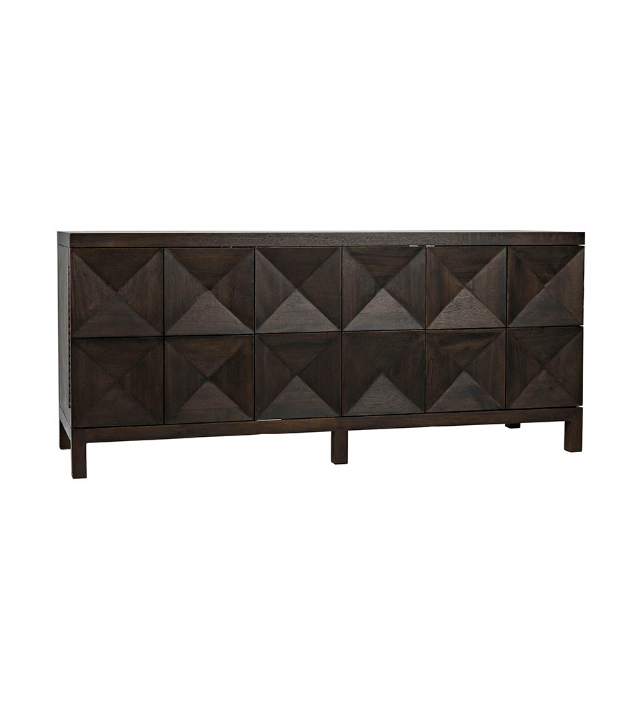 Allred Collaborative - Noir - Quadrant 3 Door Sideboard - Ebony Walnut - Quadrant 3 Door Sideboard - Ebony Walnut - GCON231EB-3