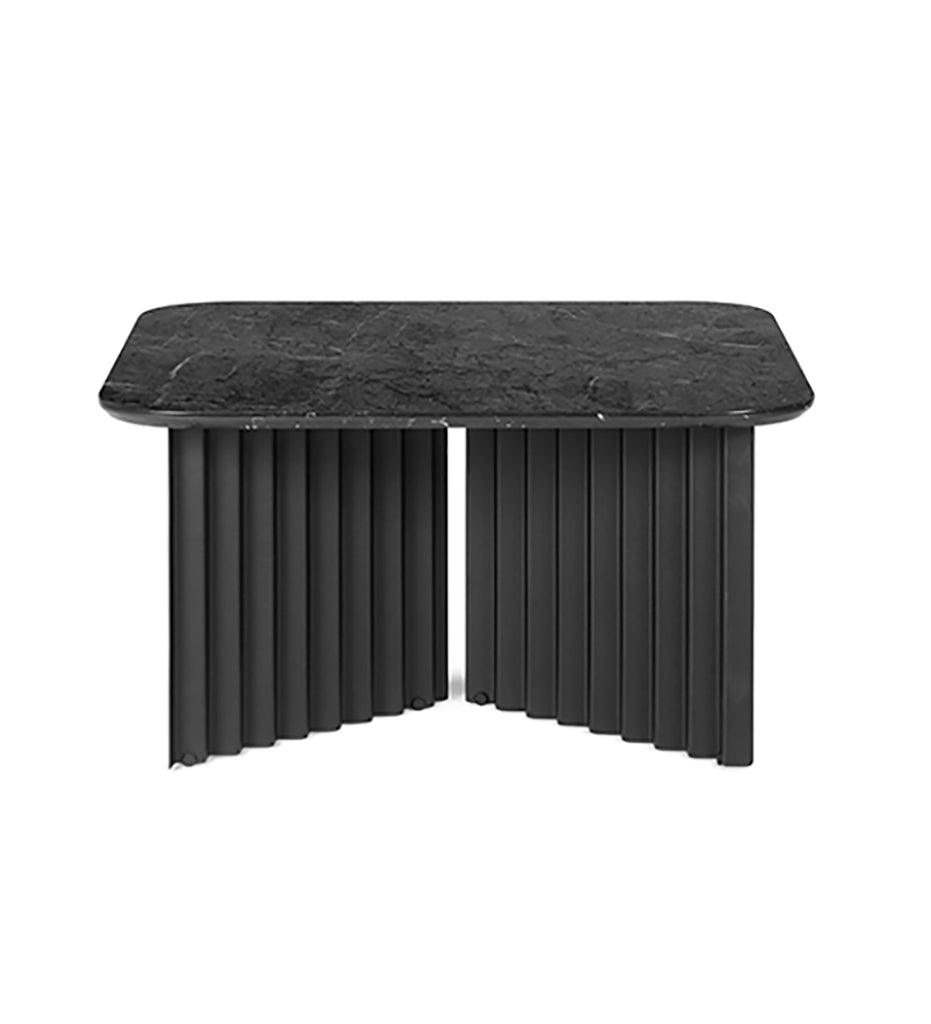 Allred Collaborative - RS Barcelona - Plec Square Cocktail Table - Marble Top - Plec Square Cocktail Table - Marble Top Plec Square Cocktail Table - Marble Top - Black RAL 9005 Textured PLEMAM-2N