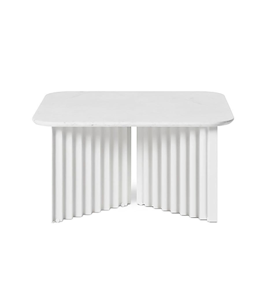 Allred Collaborative - RS Barcelona - Plec Square Cocktail Table - Marble Top - Plec Square Cocktail Table - Marble Top Plec Square Cocktail Table - Marble Top - White RAL 9016 Textured PLEMAM-1N