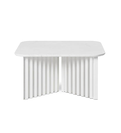 Allred Collaborative - RS Barcelona - Plec Square Cocktail Table - Marble Top - Plec Square Cocktail Table - Marble Top Plec Square Cocktail Table - Marble Top - White RAL 9016 Textured PLEMAM-1N