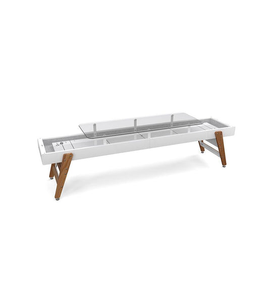 Allred Collaborative - RS Barcelona - Track Dining Shuffleboard Table - 14 Feet - Track Dining Shuffleboard Table - 14 Feet Track Dining Shuffleboard Table - 14 Feet - White RAL 9016 Textured DTRACK-14-1N