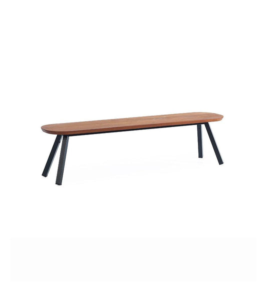 Allred Collaborative - RS Barcelona - You and Me Bench - 160 Iroko - You and Me Bench - 160 Iroko You and Me Bench - 160 Iroko - Black RAL 9005 Textured / Pair K2-BYM16-2N