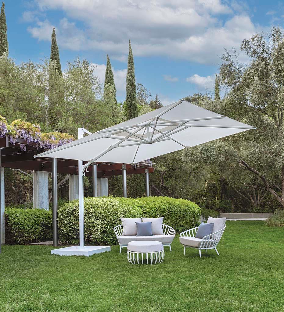 Allred Collaborative - Shademaker - 11' Polaris Square Cantilever Umbrella - 11' Polaris Square Cantilever Umbrella - POL-35S-SS