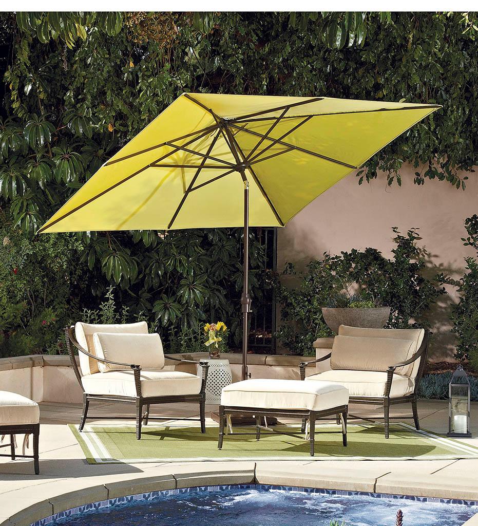 Allred Collaborative - Treasure Garden - 8' x 10' Auto Tilt Rectangle Umbrella - 8' x 10' Auto Tilt Rectangle Umbrella - UM8810RT-02-Anthracite