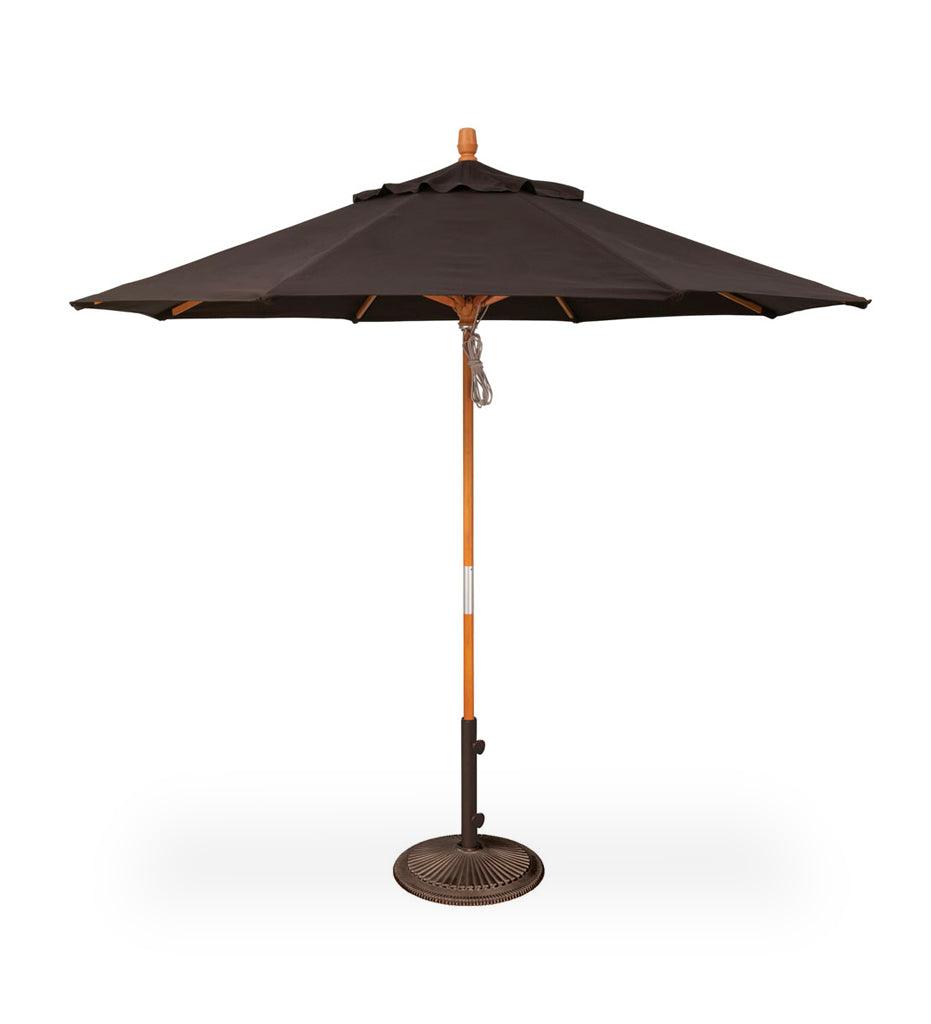 Allred Collaborative - Treasure Garden - 9' Quad Pulley Lift Round Umbrella - 9' Quad Pulley Lift Round Umbrella - UM809-1H-Hardwood