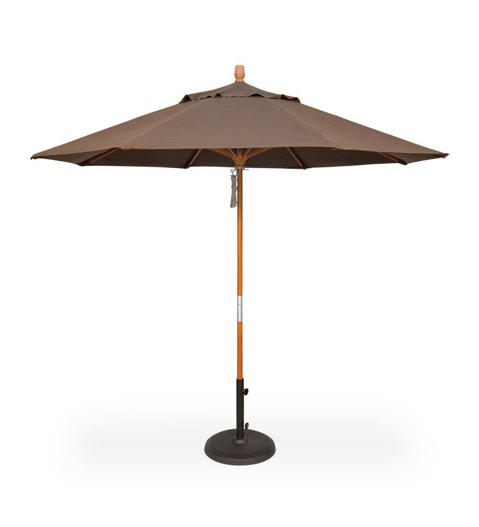 Allred Collaborative - Treasure Garden - 9' Quad Pulley Lift Round Umbrella - 9' Quad Pulley Lift Round Umbrella - UM809-1H-Hardwood