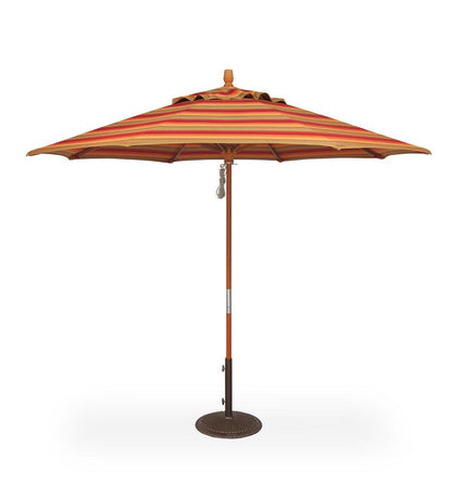 Allred Collaborative - Treasure Garden - 9' Quad Pulley Lift Round Umbrella - 9' Quad Pulley Lift Round Umbrella - UM809-1H-Hardwood