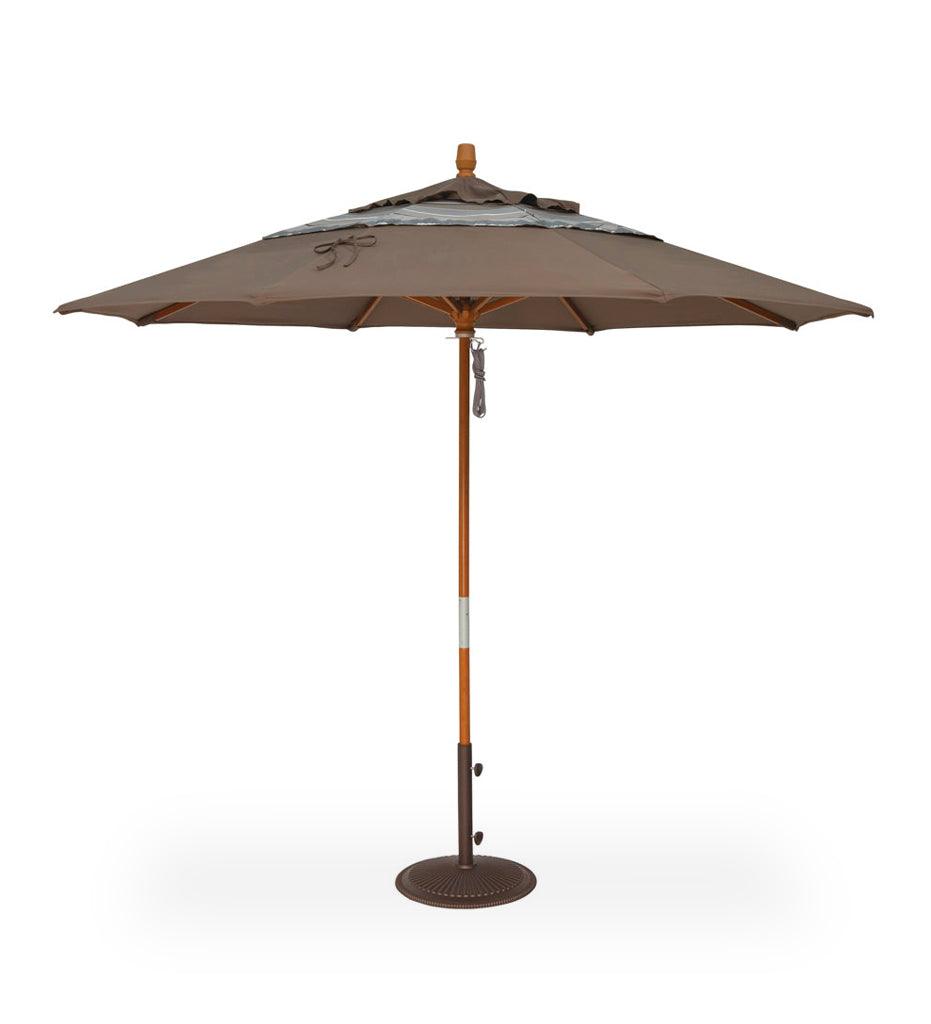 Allred Collaborative - Treasure Garden - 9' Quad Pulley Lift Round Umbrella - 9' Quad Pulley Lift Round Umbrella - UM809-1H-Hardwood