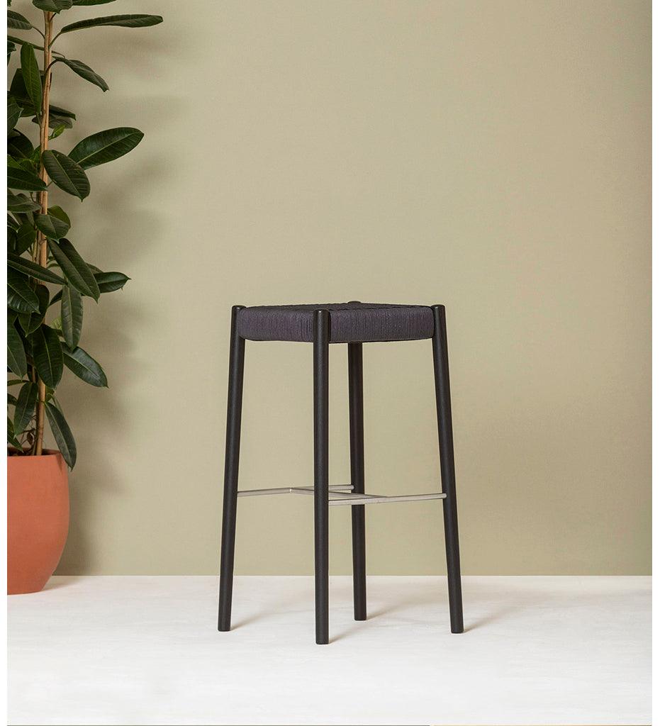 Allred Collaborative - Verges Design - Bogart Backless Bar Stool - Braided Paper Seat - Bogart Backless Bar Stool - Braided Paper Seat Bogart Backless Bar Stool - Braided Paper Seat - Ash 517-01-ASH