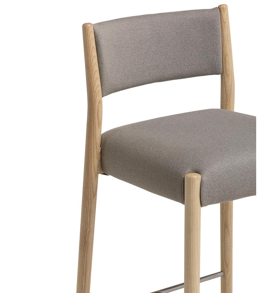 Allred Collaborative - Verges Design - Bogart Bar Stool with Backrest - Upholstered Seat & Back - Bogart Bar Stool with Backrest - Upholstered Seat & Back Bogart Bar Stool with Backrest - Upholstered Seat & Back - Ash 515-02-USB-ASH