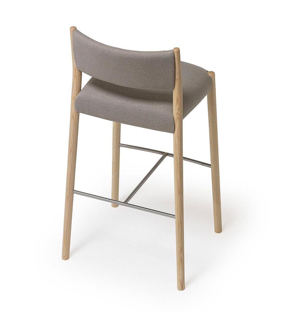 Allred Collaborative - Verges Design - Bogart Counter Stool with Backrest - Upholstered Seat & Back - Bogart Counter Stool with Backrest - Upholstered Seat & Back Bogart Counter Stool with Backrest - Upholstered Seat & Back - Ash 516-02-USB-ASH