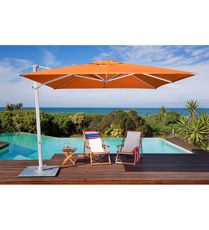 Allred Collaborative - Woodline Shade Solutions - 10' Pavone Square Cantilever Umbrella - Grip Handle - Black Frame - - 10' Pavone Square Cantilever Umbrella - Grip Handle - Black Frame - - PA30SAB(GH)-5404