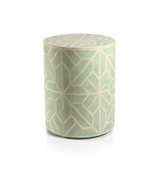 Allred Collaborative - Zodax - Bone Inlay Geometric Round Stool - Bone Inlay Geometric Round Stool Bone Inlay Geometric Round Stool - Default Title IN-7134