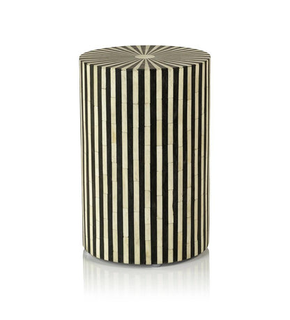 Allred Collaborative - Zodax - Bone Inlay Striped Round Stool - Bone Inlay Striped Round Stool Bone Inlay Striped Round Stool - Default Title IN-7132