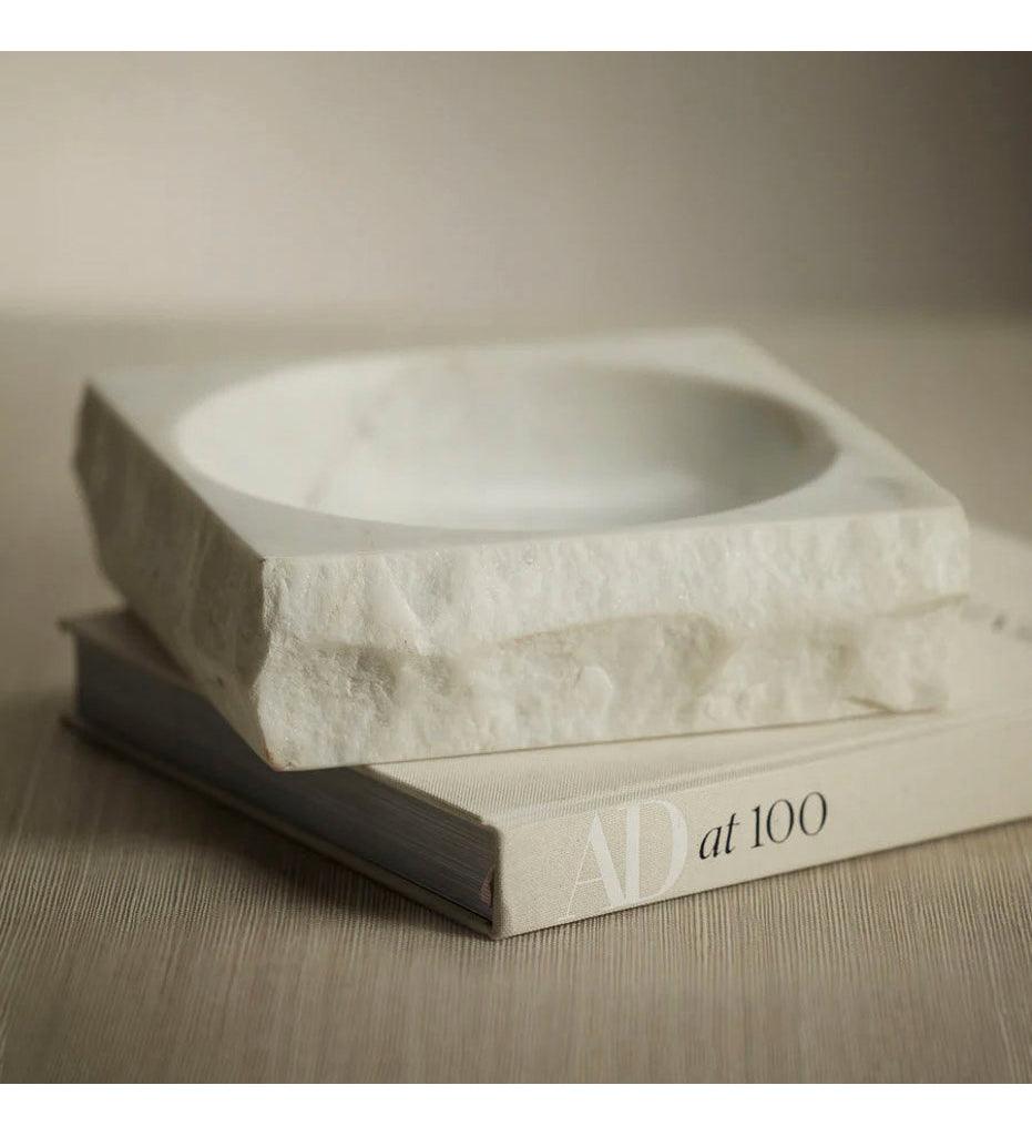 Allred Collaborative - Zodax - Rock Finish White Marble Square Bowl - Rock Finish White Marble Square Bowl - IN-7581