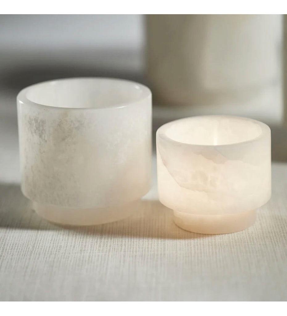 Allred Collaborative - Zodax - Yasmeen Polished Alabaster Stone Candle Holder - Yasmeen Polished Alabaster Stone Candle Holder - IN-7567