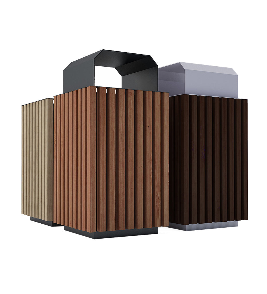 CItySi Elodie Litter Bin - ALU Wood