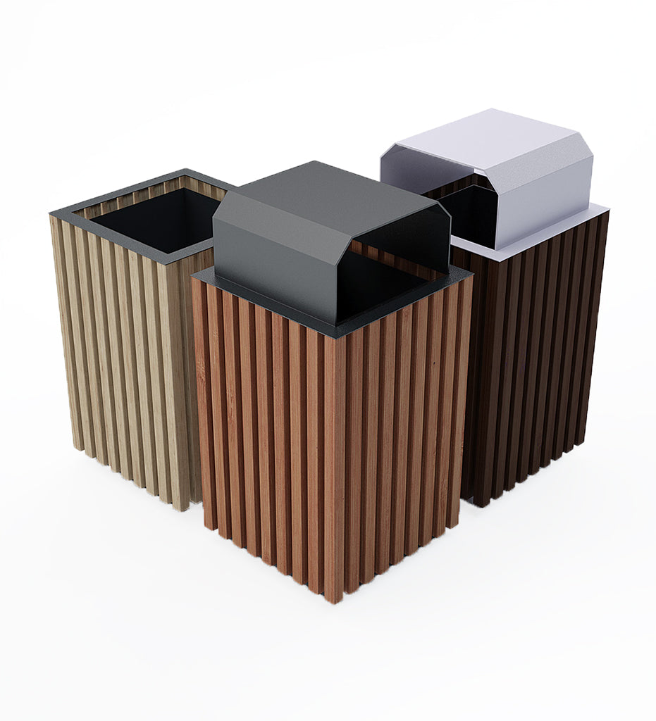 CItySi Elodie Litter Bin - ALU Wood