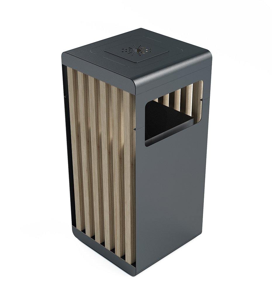 Strip ALU Wood Litter Bin -