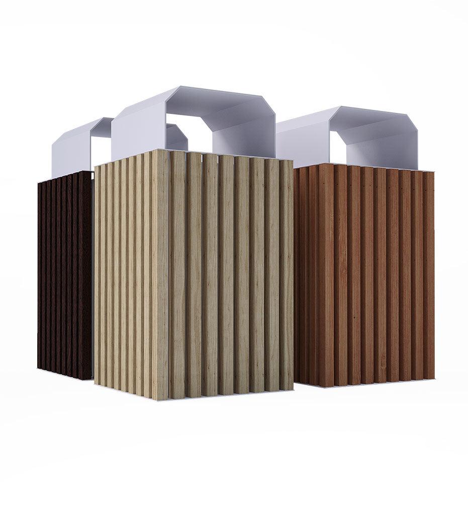 Allred Collaborative - CitySi - Elodie Litter Bin - ALU Wood - - Elodie Litter Bin - ALU Wood - Elodie Litter Bin - ALU Wood - - Wenge CTY ELOC04-WENG